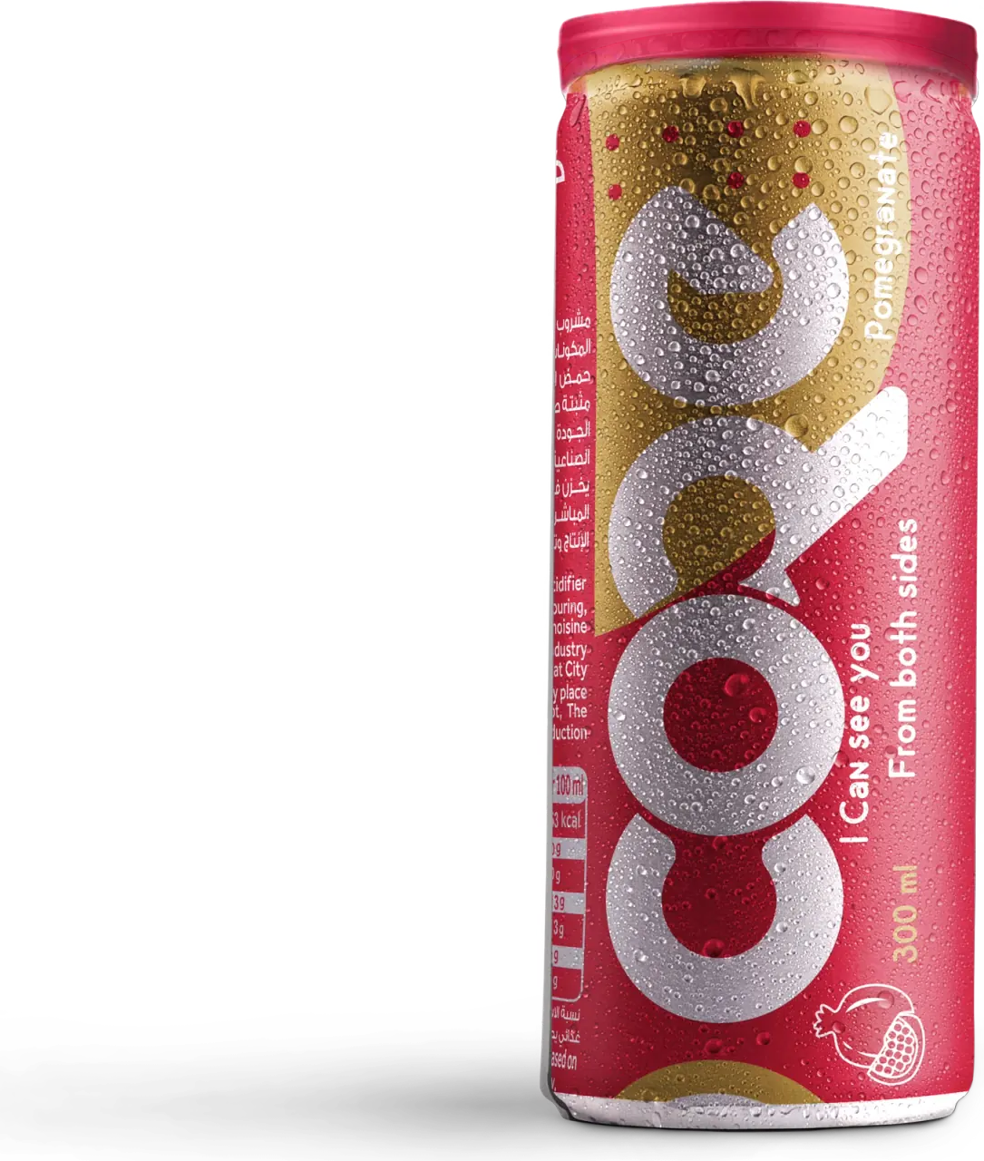CORE Pomegranate, back of the can